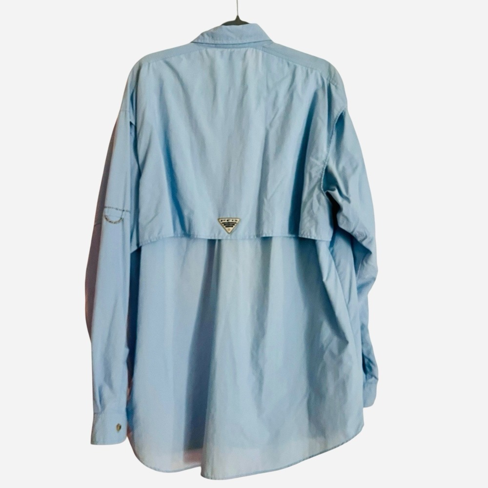 Columbia PFG Men's Blue Shirt Large Tall LT Long Sleeve‎ Fishing Vented Mesh - Picture 3 of 6
